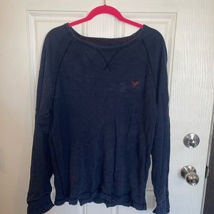 American Eagle Long Sleeve Navy waffle shirt XL